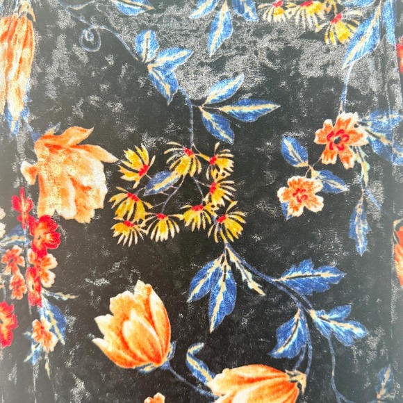 Black Floral Velvet Mini Dress Spaghetti Strap Small Fairy Y2k Party whimsigoth - Picture 3 of 7